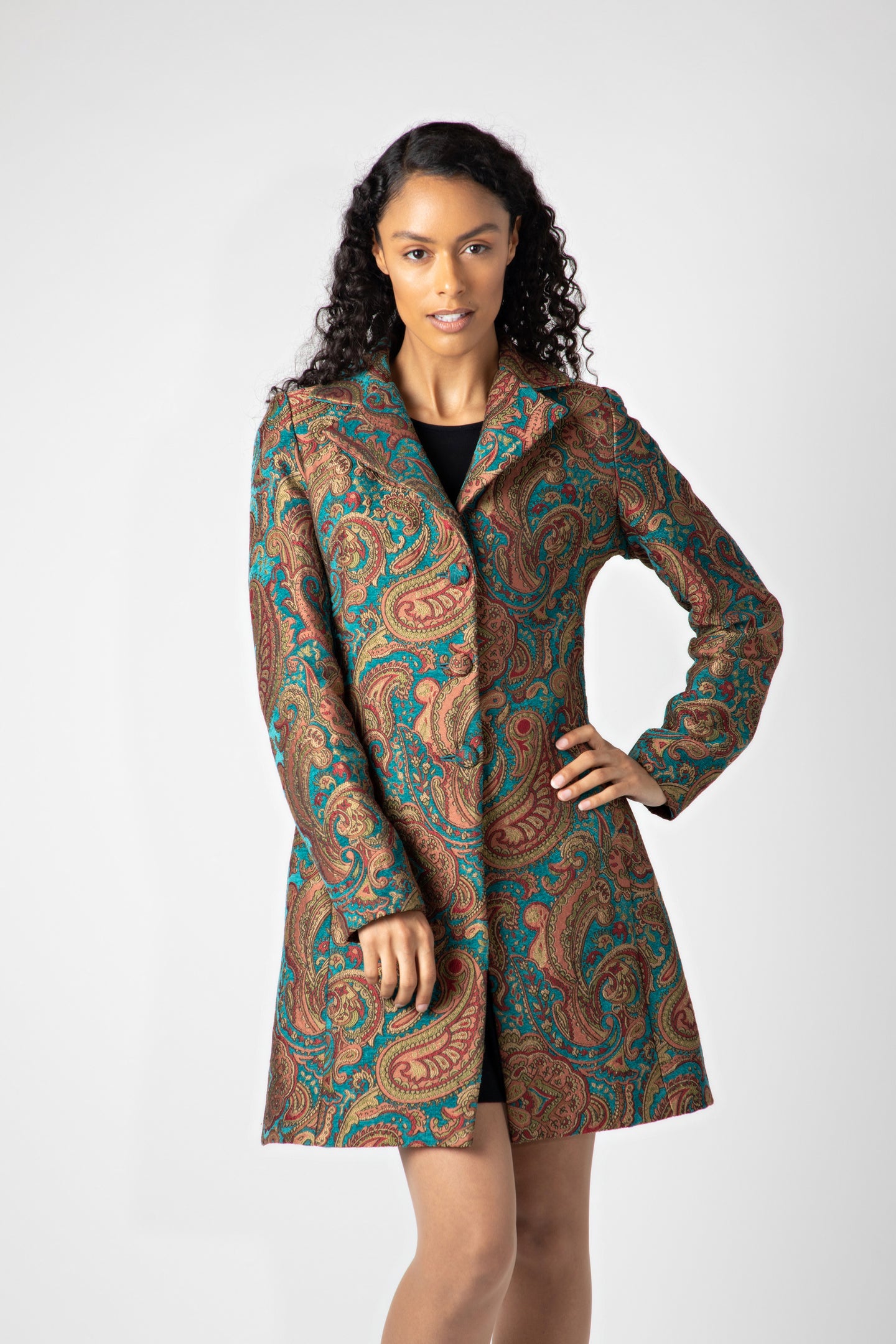 BELGRAVIA DRESS COAT - TEAL